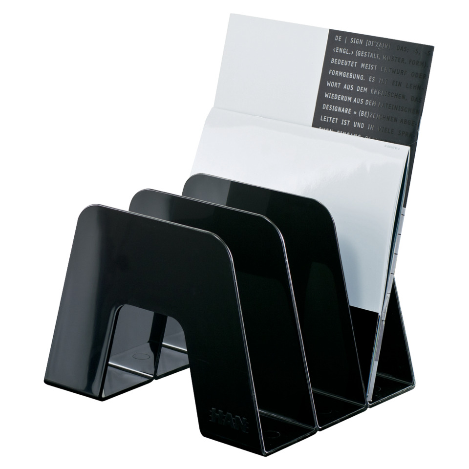 Magazinhalter, Schreibtisch-Organizer, Schwarzer Ständer, Gestaffelter Halter, Metall