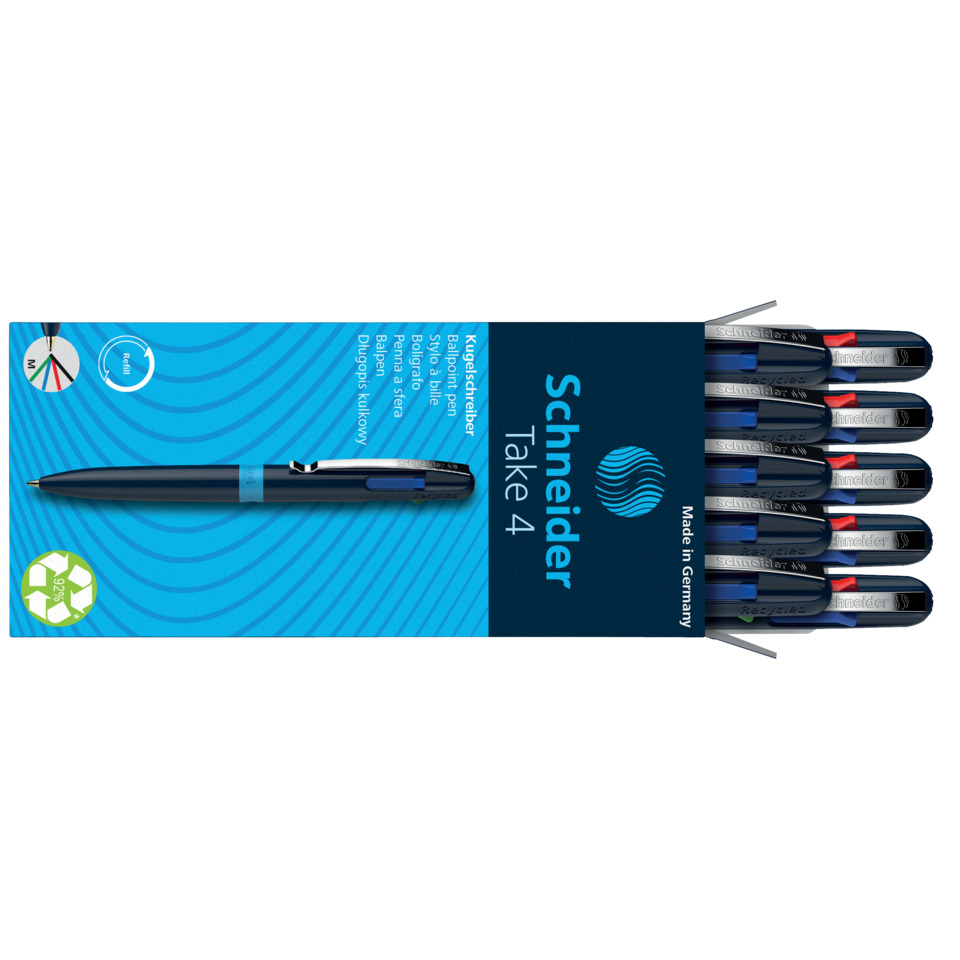 Kugelschreiber, Schreibset, Tinte, Kappe, 4er Pack