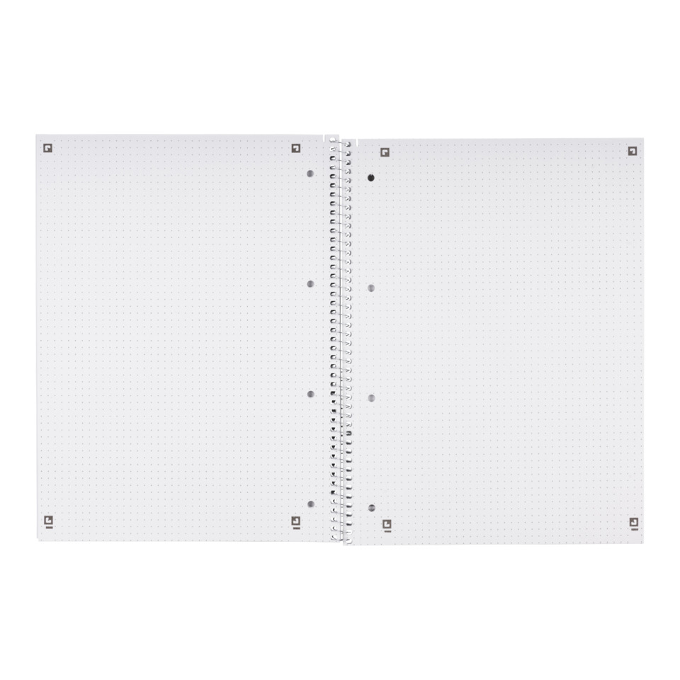 notebook, spiral-bound, dot-grid, white, two-sided