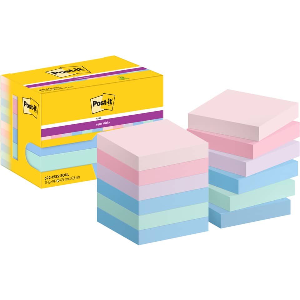 Post-it Notizen, Haftnotizen, Pastellfarben, Stapel Pads, Schreibwarenzubehör