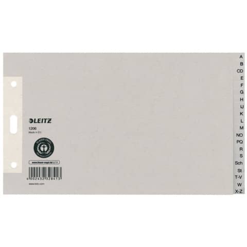 Papierregister A-Z, A5 quer, Papier, 20 Blatt, grau LEITZ 1206-00-85