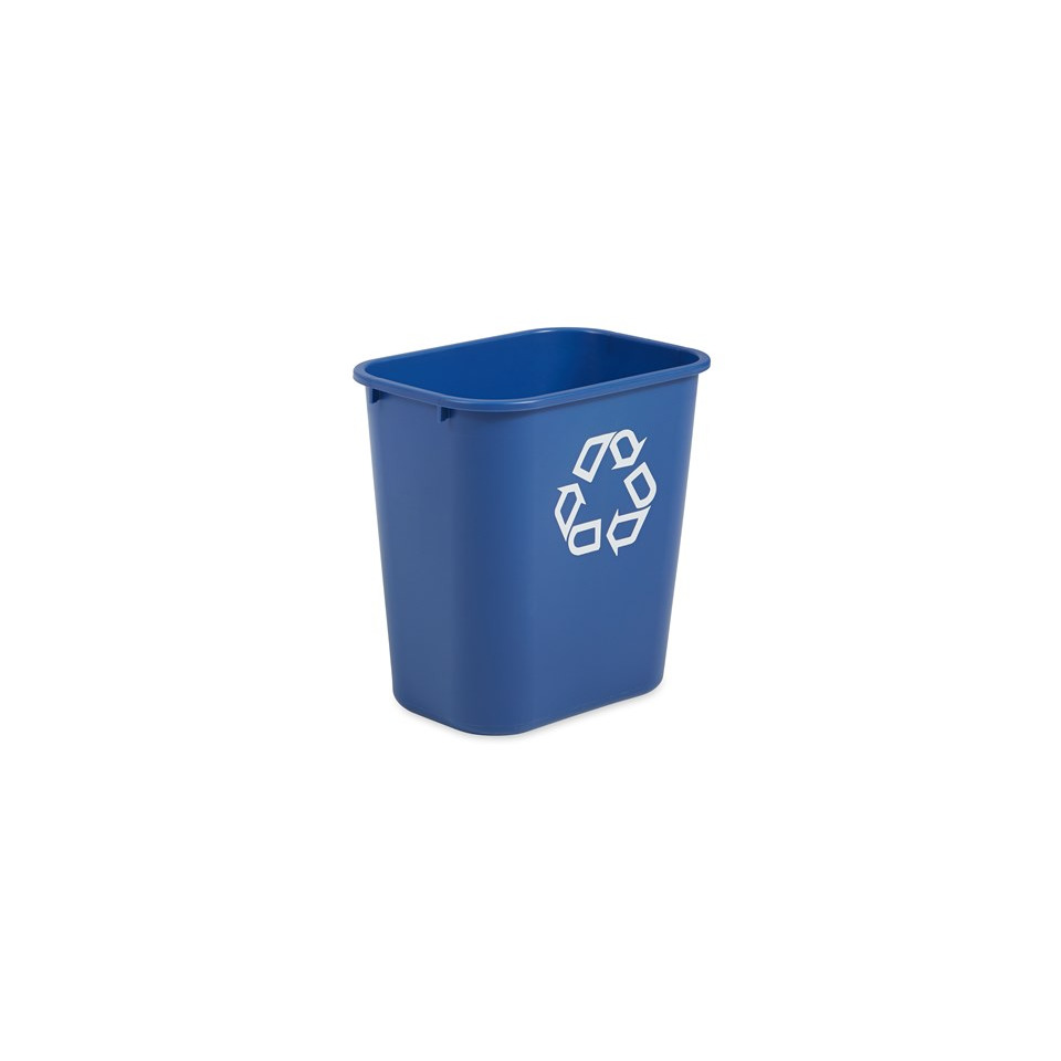 Abfallbehälter, Müllbehälter, Recyclingbehälter, Blau, Recycle-Symbol