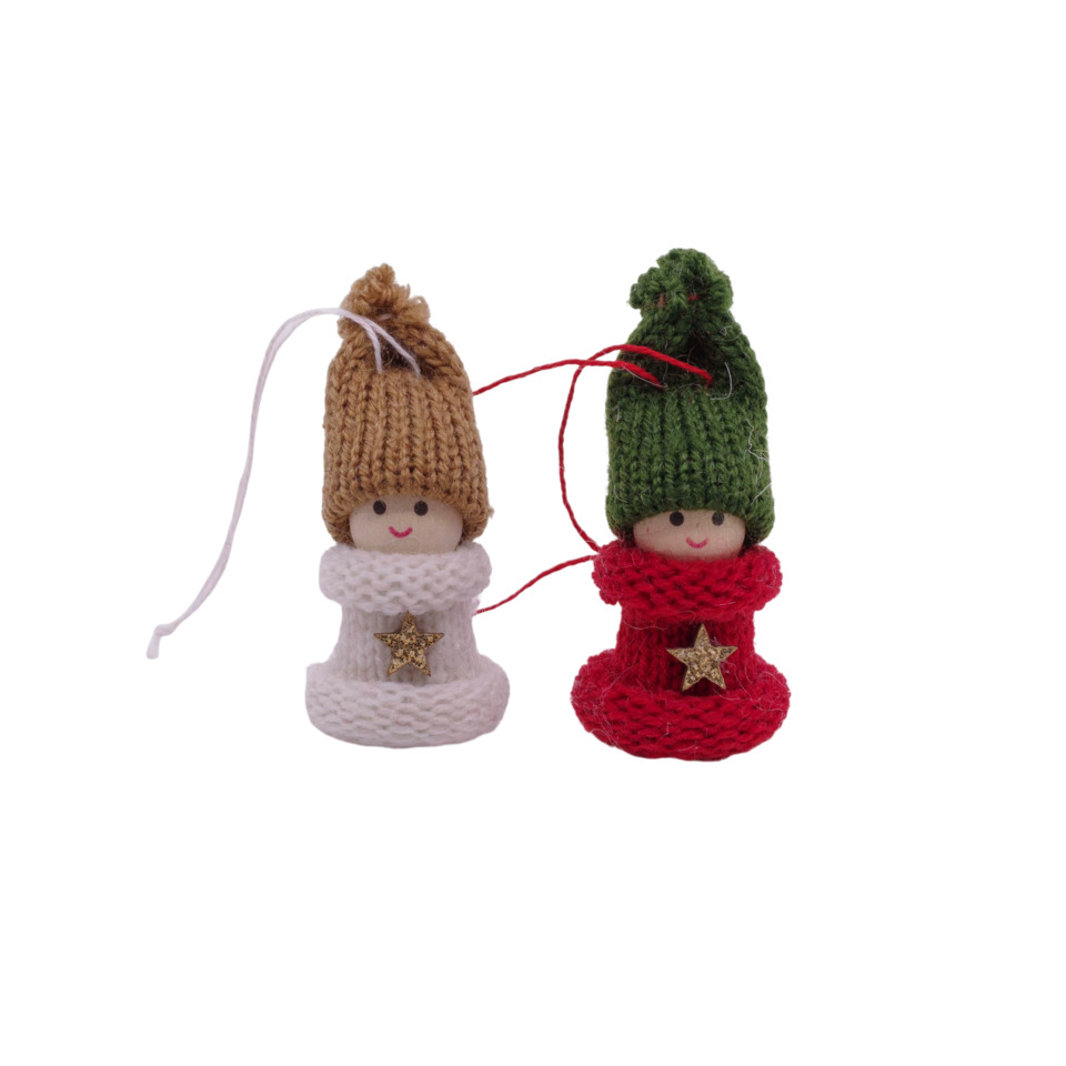 Strickmütze, Mini-Dekoration, Sternanhänger, Weihnachtsfigur, Knit-Wichtel