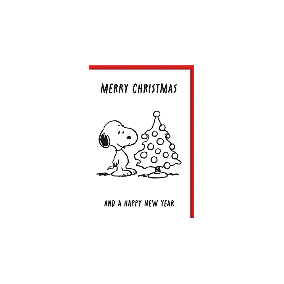 Weihnachtskarte, Snoopy, Weihnachtsbaum, Merry Christmas, New Year
