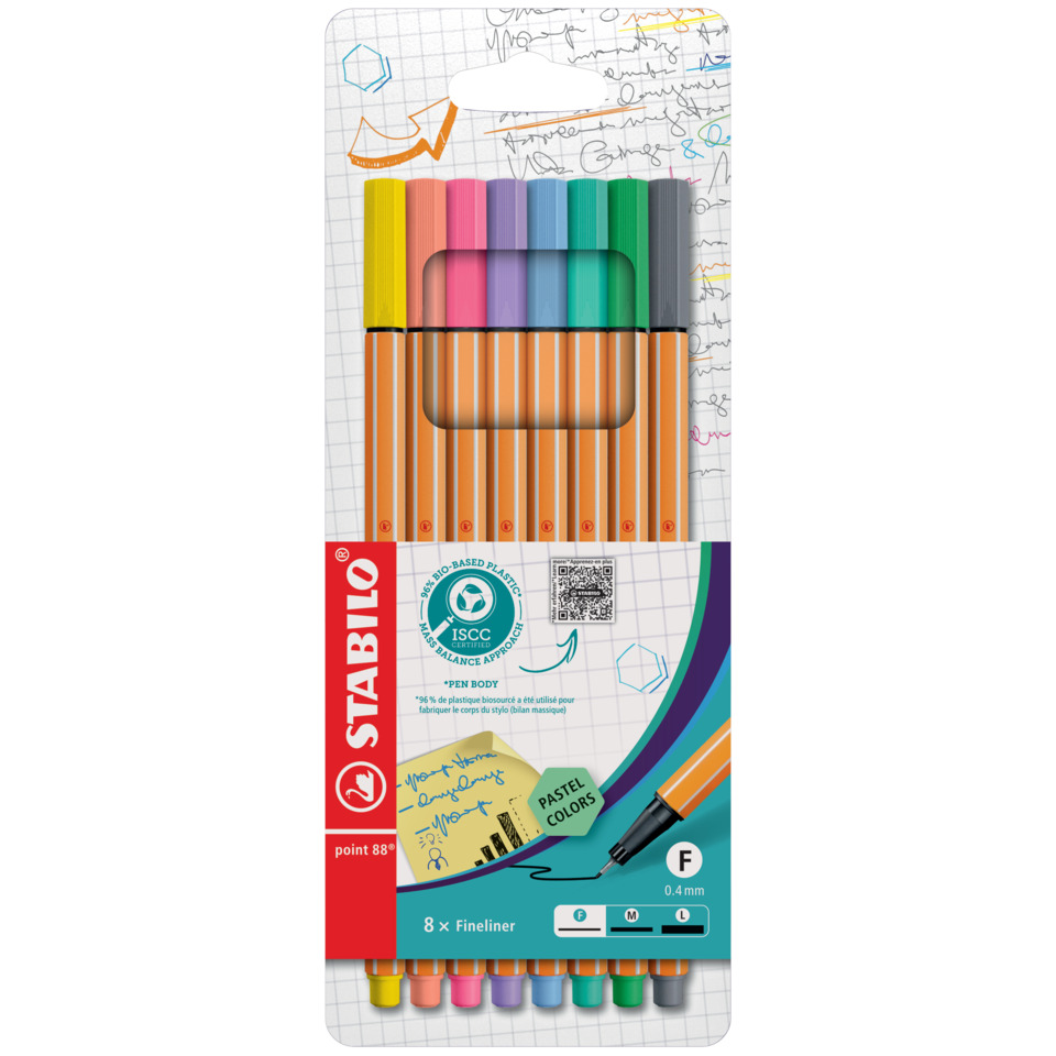 Kunststoffstifte, Pastellfarben, 8er-Set, Filzstifte, Marker