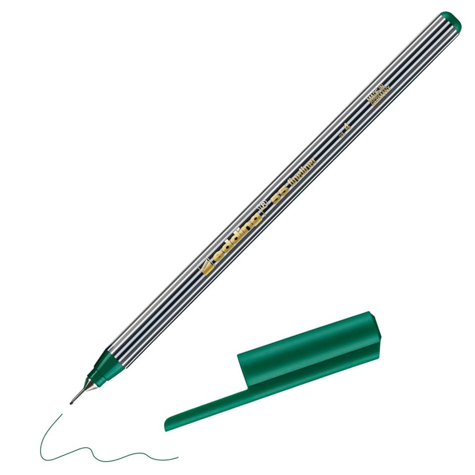 Fineliner, Stift, Grün, Kugelform?, Nachfüllbar?