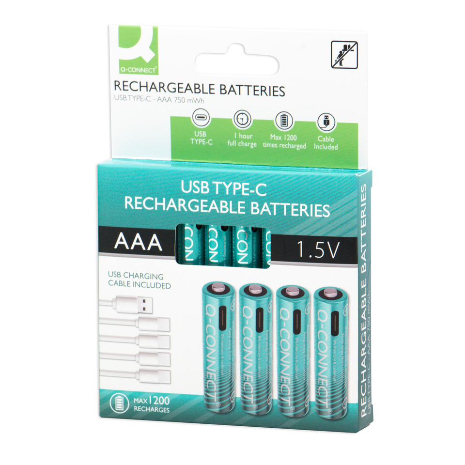 AAA, USB, Batterien, Aufladbare, Typ-C