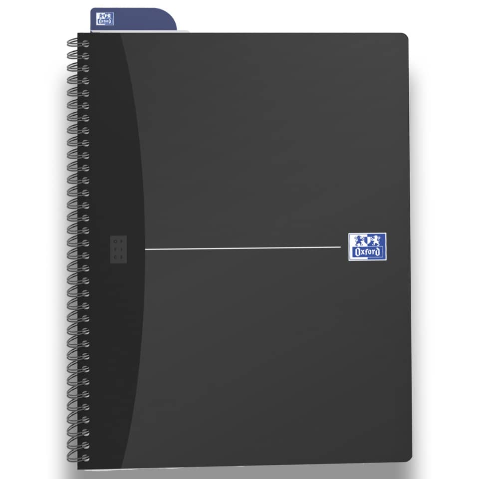 Notizbuch, Spiralbindung, Schwarz, A4, Oxford