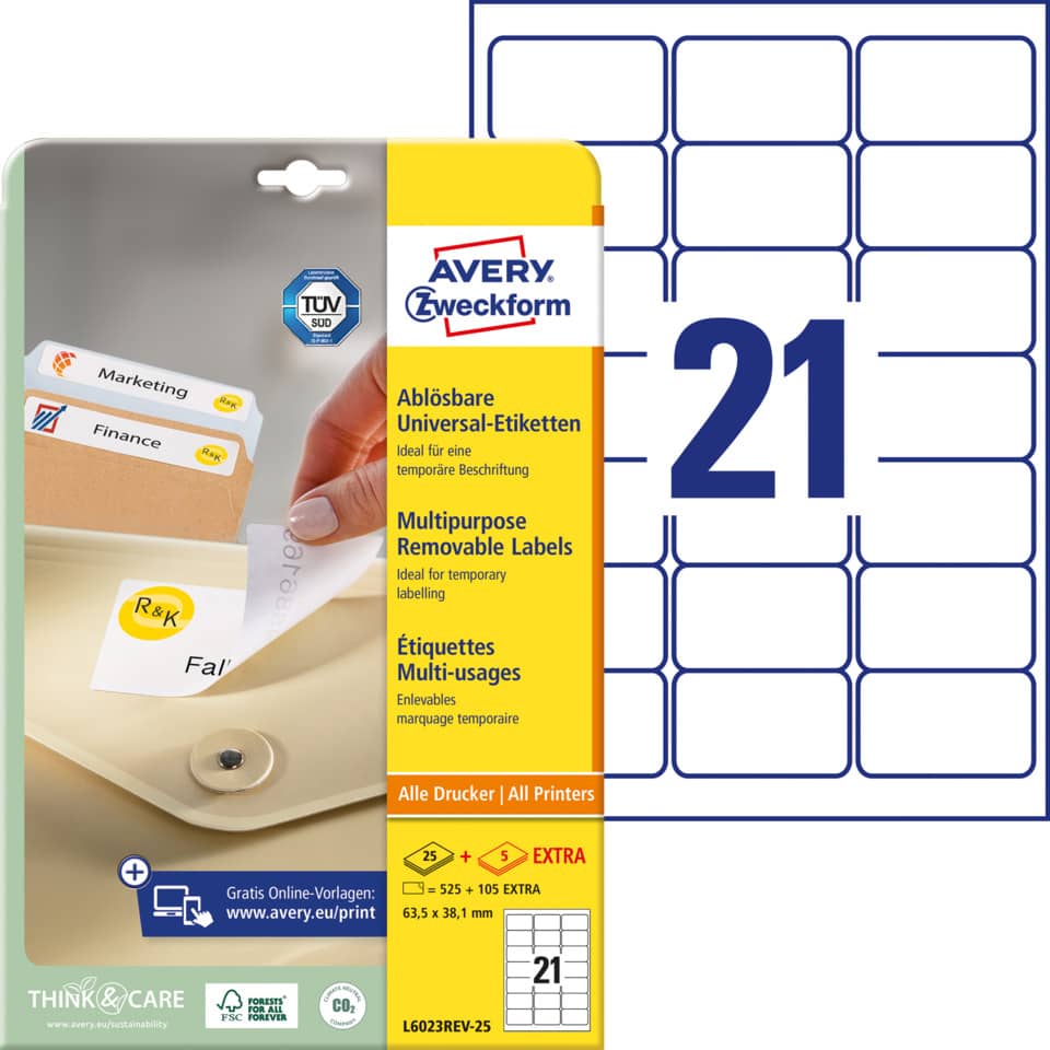 Etiketten, Aufkleber, Klebemarken, Multifunktionsetiketten, Bürobedarf