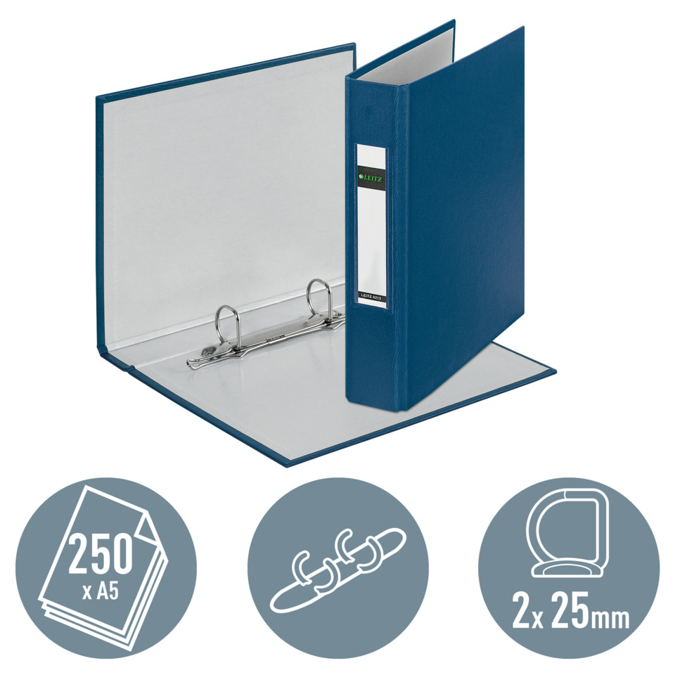 A4 Ringbuch, Ordner, Bindung, Kunstleder, Indigo Blau