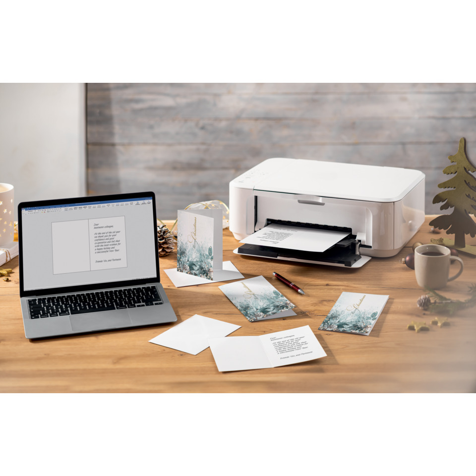 Drucker, Printer, Karteikarten, Laptop, Arbeitsplatz