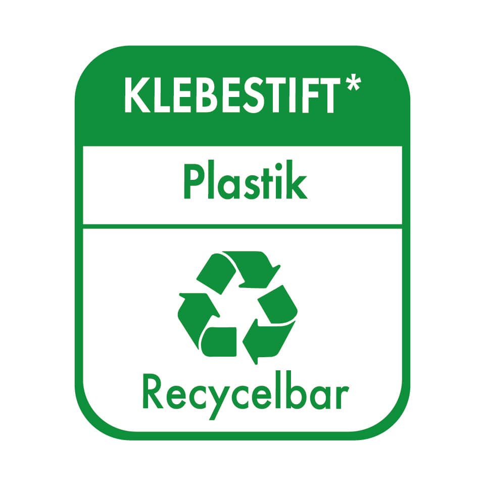 Klebstift, Plastik, Recycling, Recyclebar, Symbol
