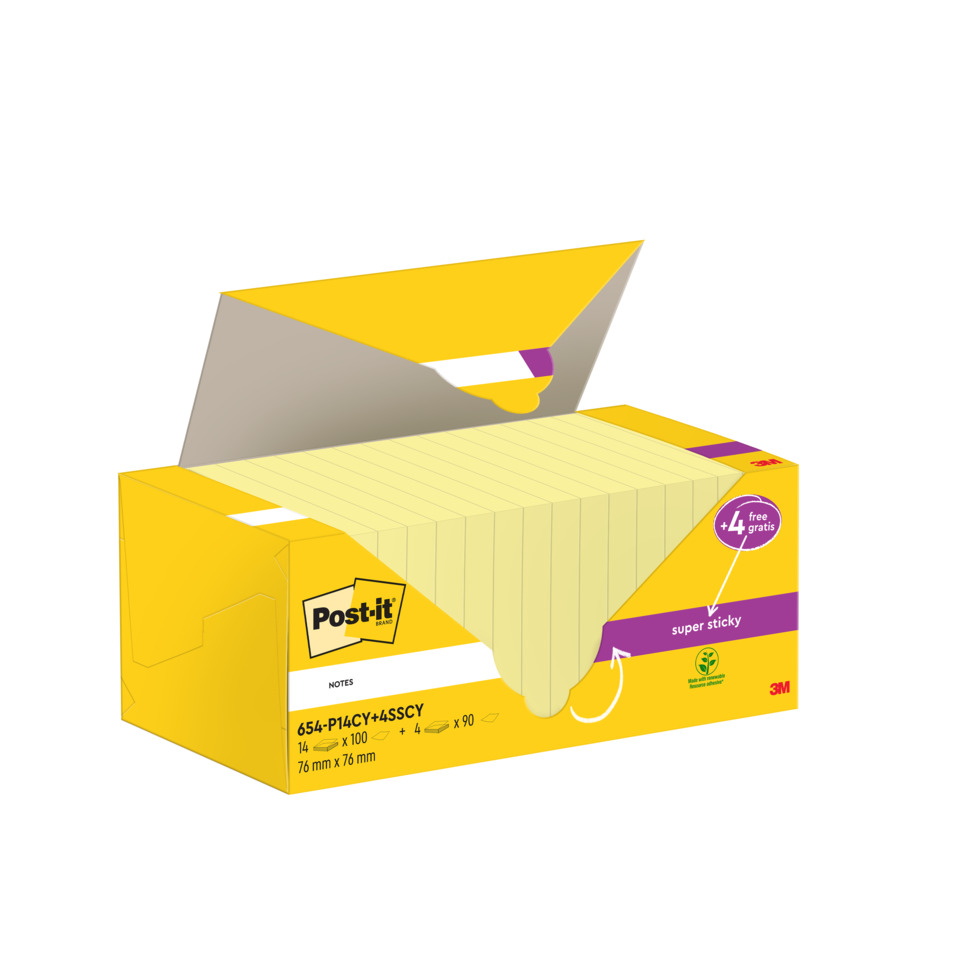 Post-it Notizen, Notizblok, Klebe-Notizen, Notizpapier, Gelb
