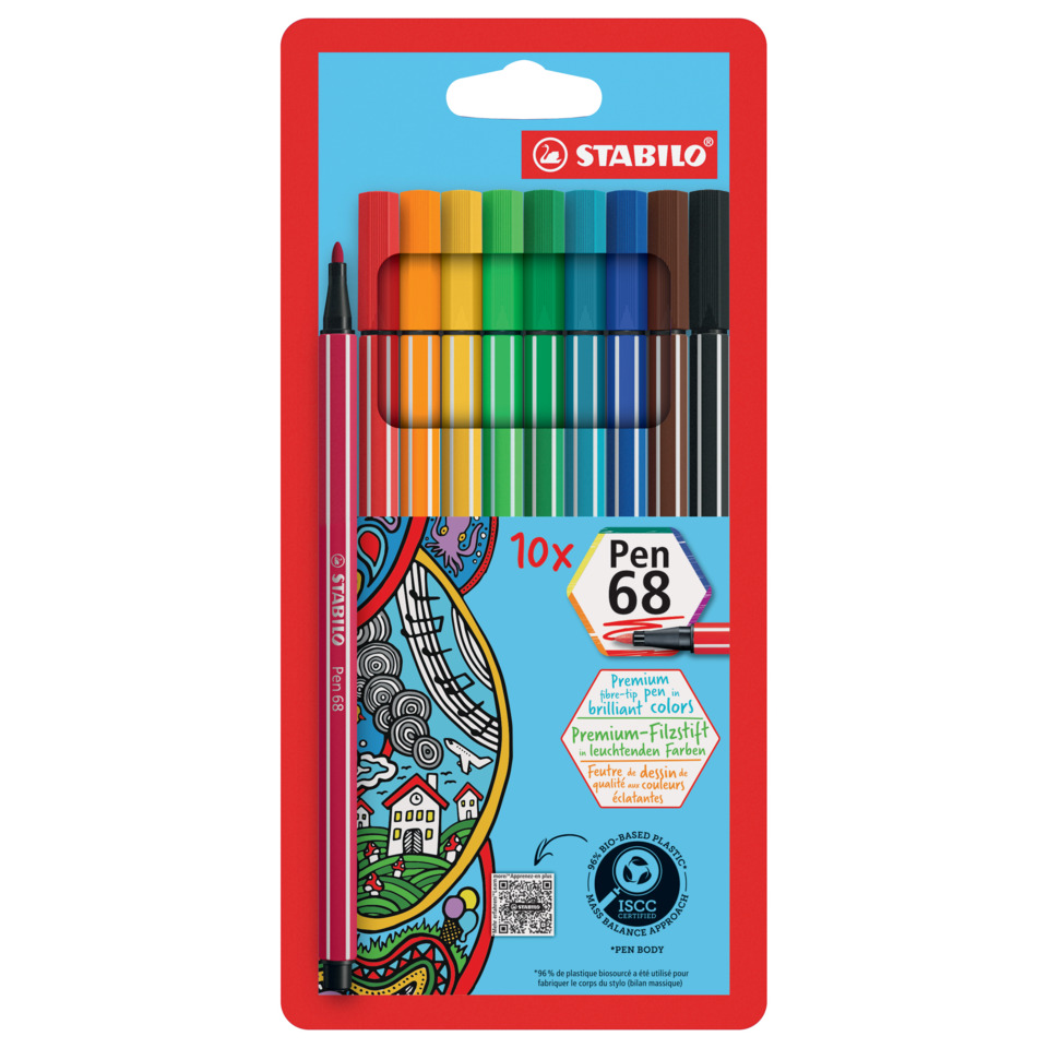 Marker-Set, Farbmarker, Stift 68, Plastikgehäuse, 10x Stifte