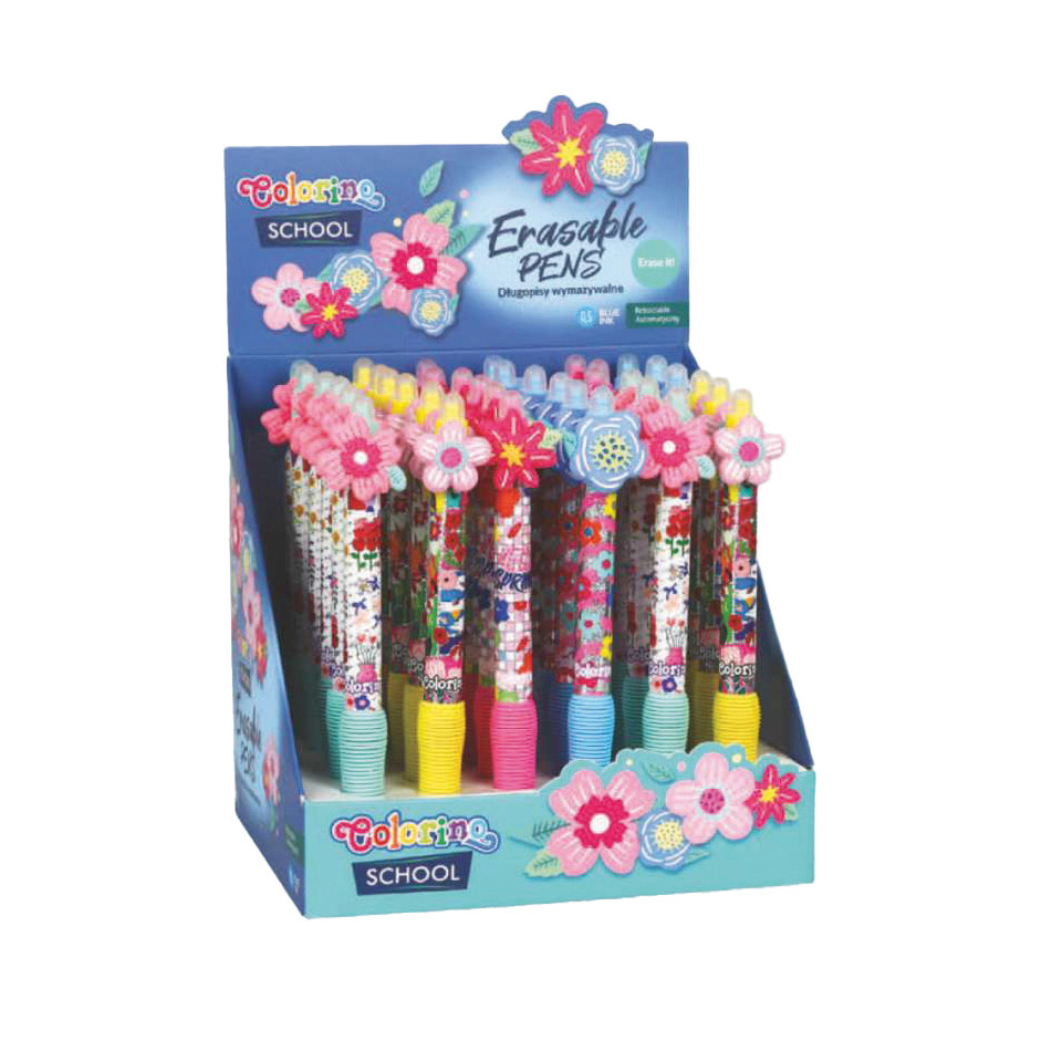 Gelschreiber Flowers, radierbar, sortiert COLORINO 80464PTR