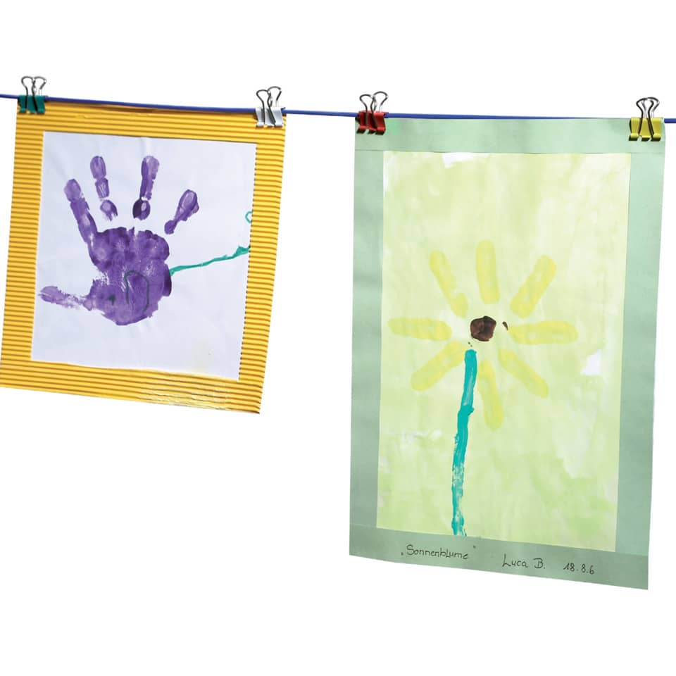 Kinderkunst, Handabdruck, Handgemalt, Sonnenblume, Gemälde