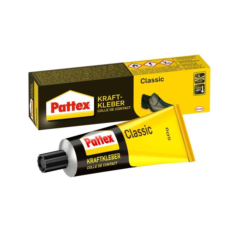 Kraftkleber, Kontaktkleber, Klebemittel, Gelb Schwarz, Tube 50 g