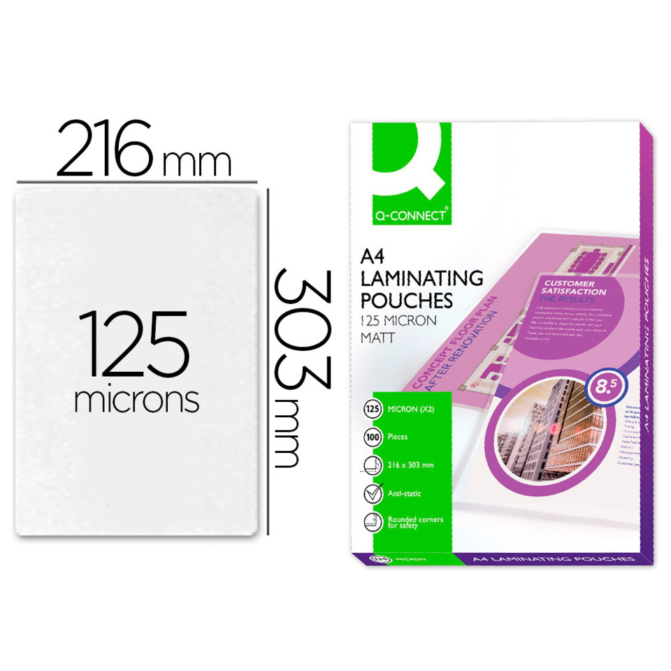 A4 Laminierhüllen, Laminierhüllen, 125 Mikrometer, 216x303 mm, Anti-statisch