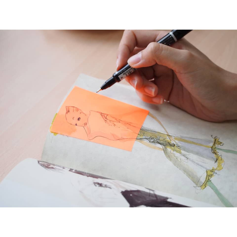 Skizze, Post-it, Marker, Modezeichnung, Tagebuch