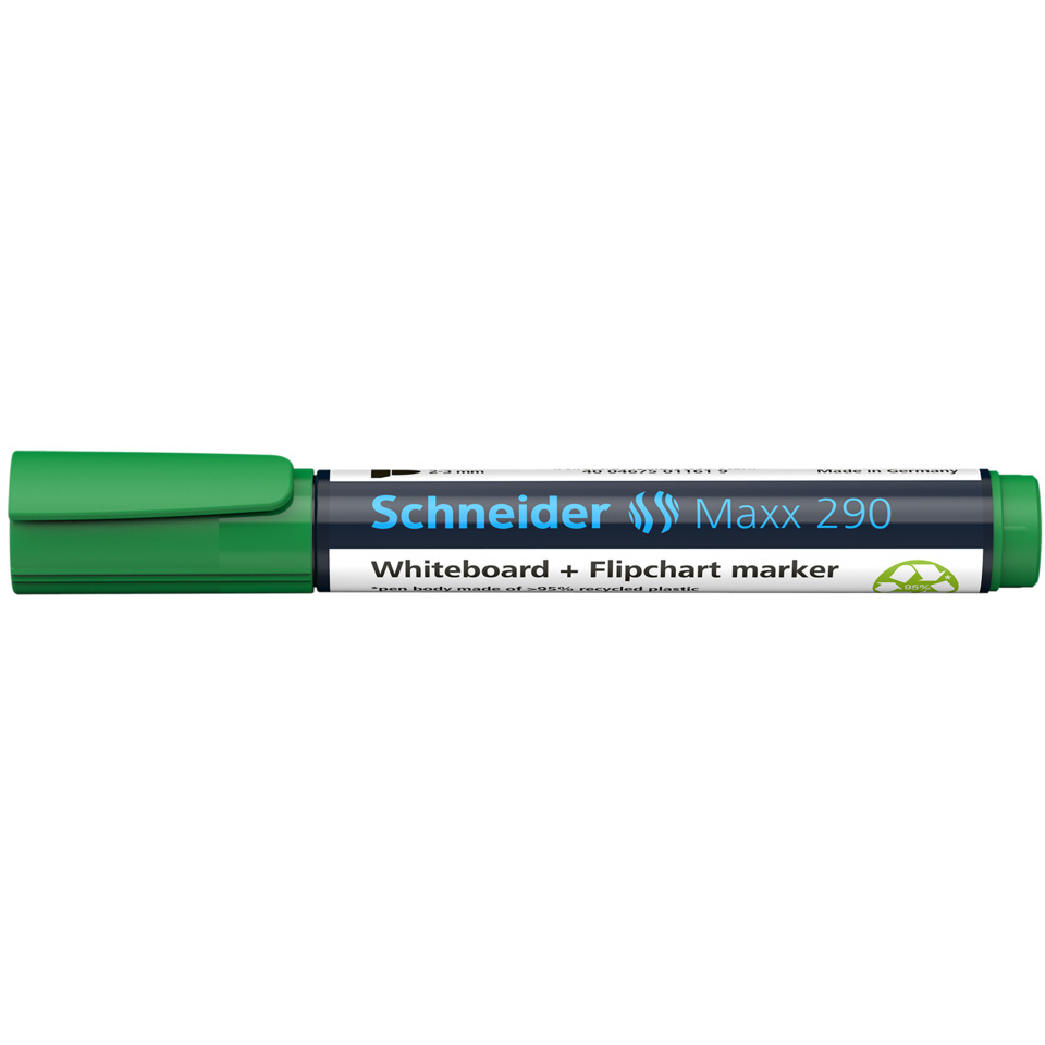  Whiteboard-Marker, Grüner Kappenmarker, Schneider, Maxx 290, Trockenlöscher Marker