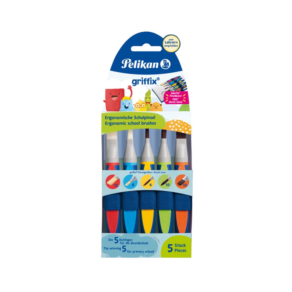 Schulpinsel, Ergonomische Pinsel, Filzstifte, Buntstifte, 5 Stücke