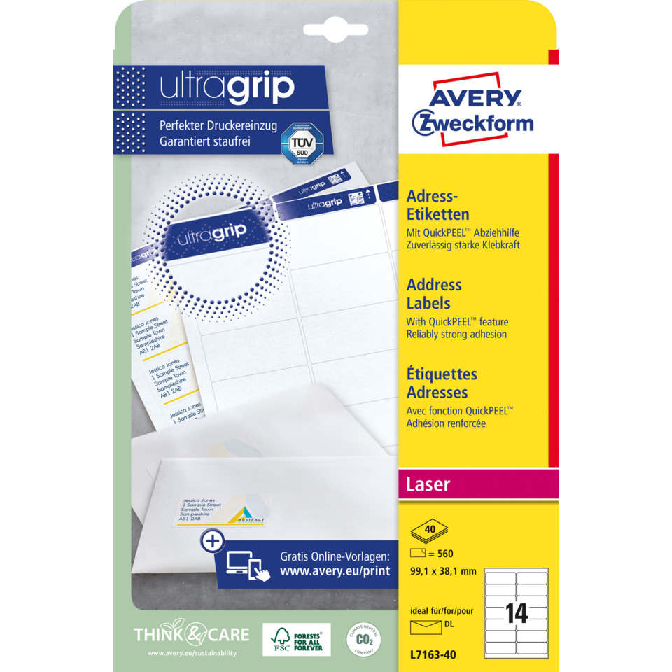 Adressetiketten, Etikettenbögen, Druckeretiketten, Adressaufkleber, Avery Labels