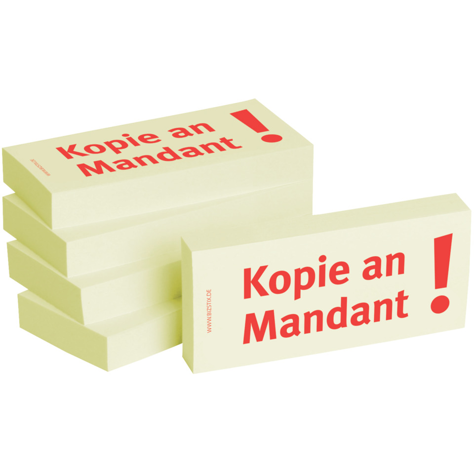 Notizzettel, Klebebuch, Post-it, Schreibblock, Kopie an Mandant