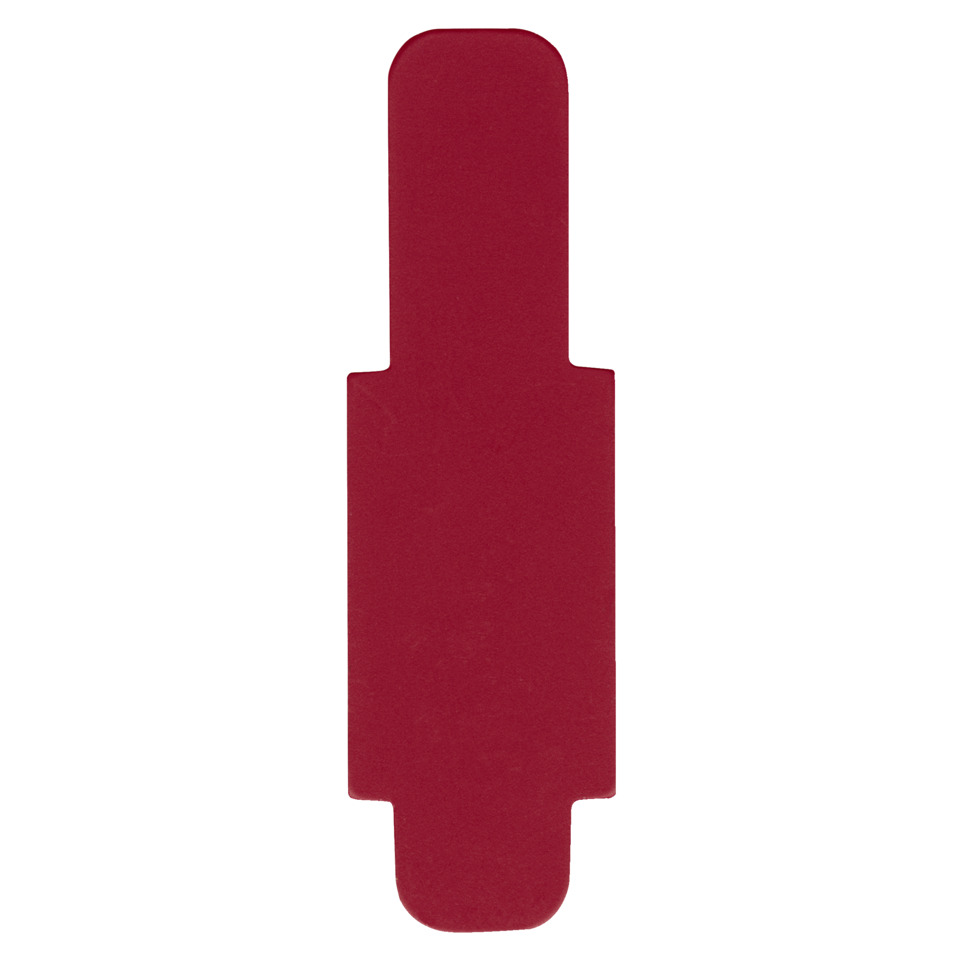 red, rectangular, slim, sleeve, strap