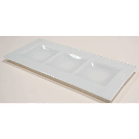 Glasteller, rechteckig, weiß PBS 48401