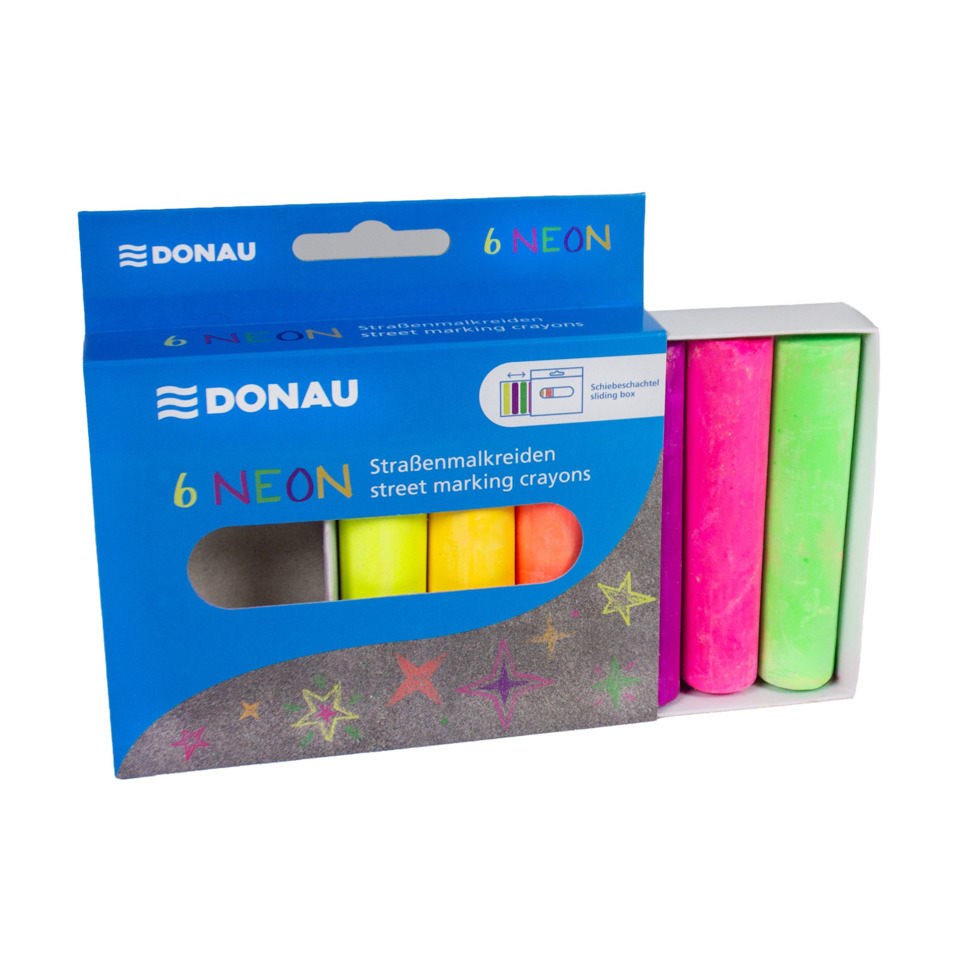 Straßenmalstifte, Neon-Stifte, Kreidemarkierstifte, 6 Neon, Stifte-Set