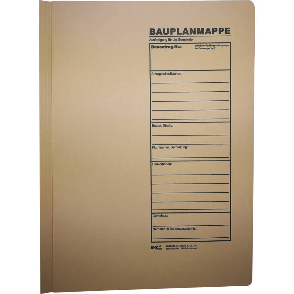Bauplanmappe, A4 Mappe, Konstruktionsplan, Baudokumentation, Dokumentenmappe