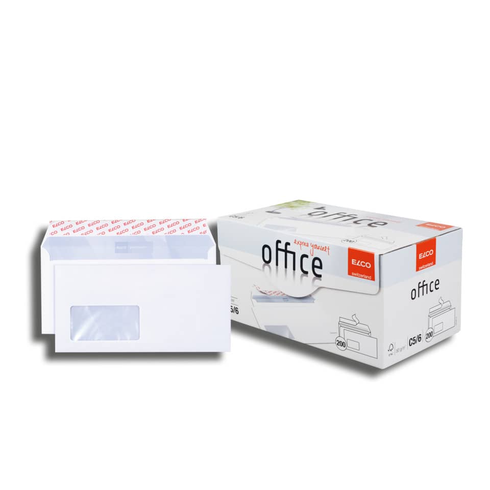 Briefumschläge, Kopierpapier, Weiß, Umschläge mit Fenster, Office-Box