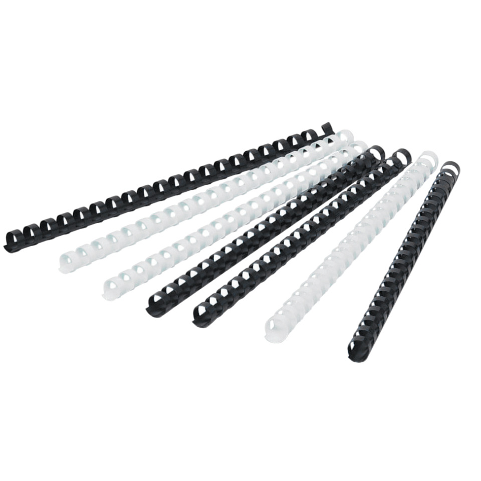 Spiral binding, Plastic spiral, Cable binding, Black-White, Ring insert