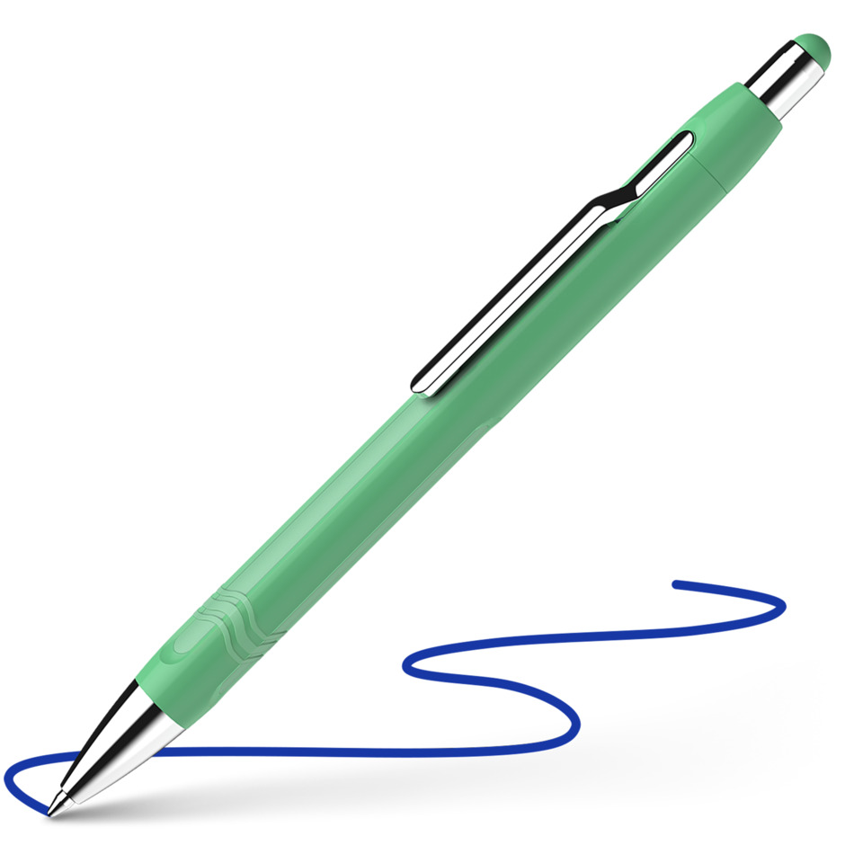 stift, kugelstift, grün, plastik, ziehbar