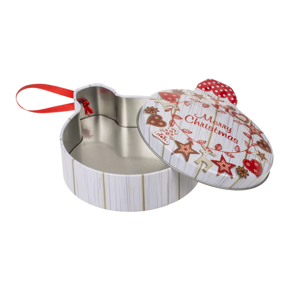 Weihnachtsdose, Metallbox, Keksdose, Weihnachtszeit, Roter Henkel