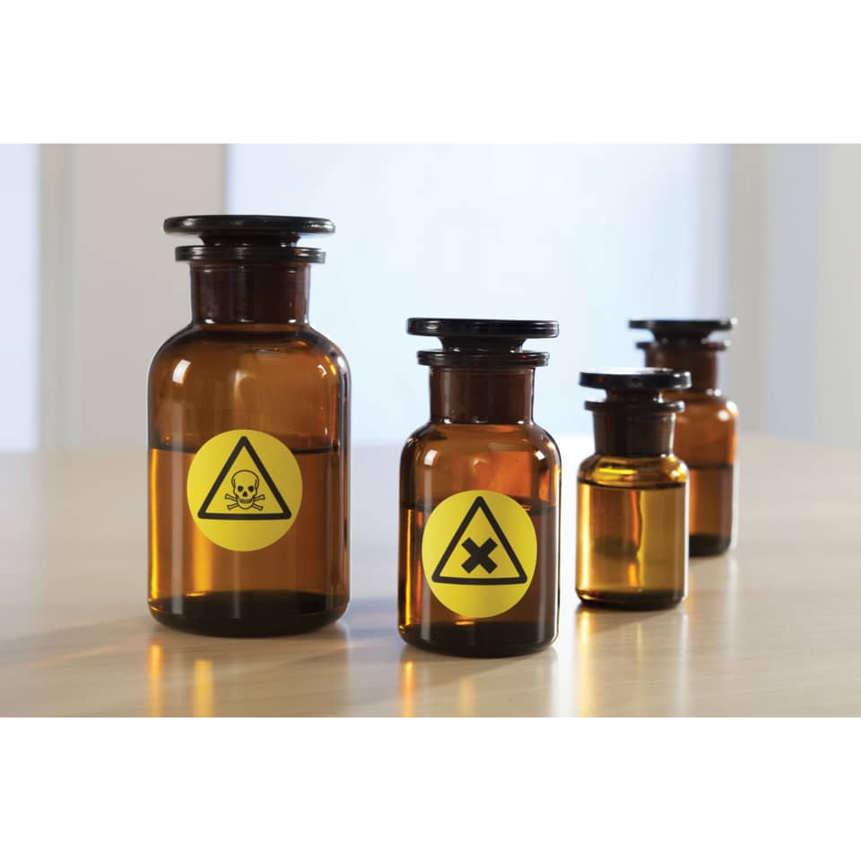 Flaschen, Chemikalien, Gläser, Glasflaschen, Warnschild