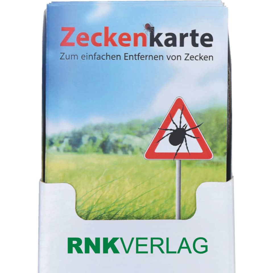 Zeckenkarte, Zeckenschutz, Aufkleber, Risikowarnung, Vorsicht Zecke