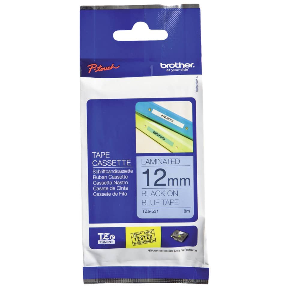 Tape, Cassette, 12mm, Laminated, Blue tape