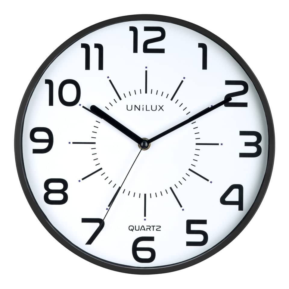 wanduhr, quartz, runde wanduhr, große ziffern, analoguhr