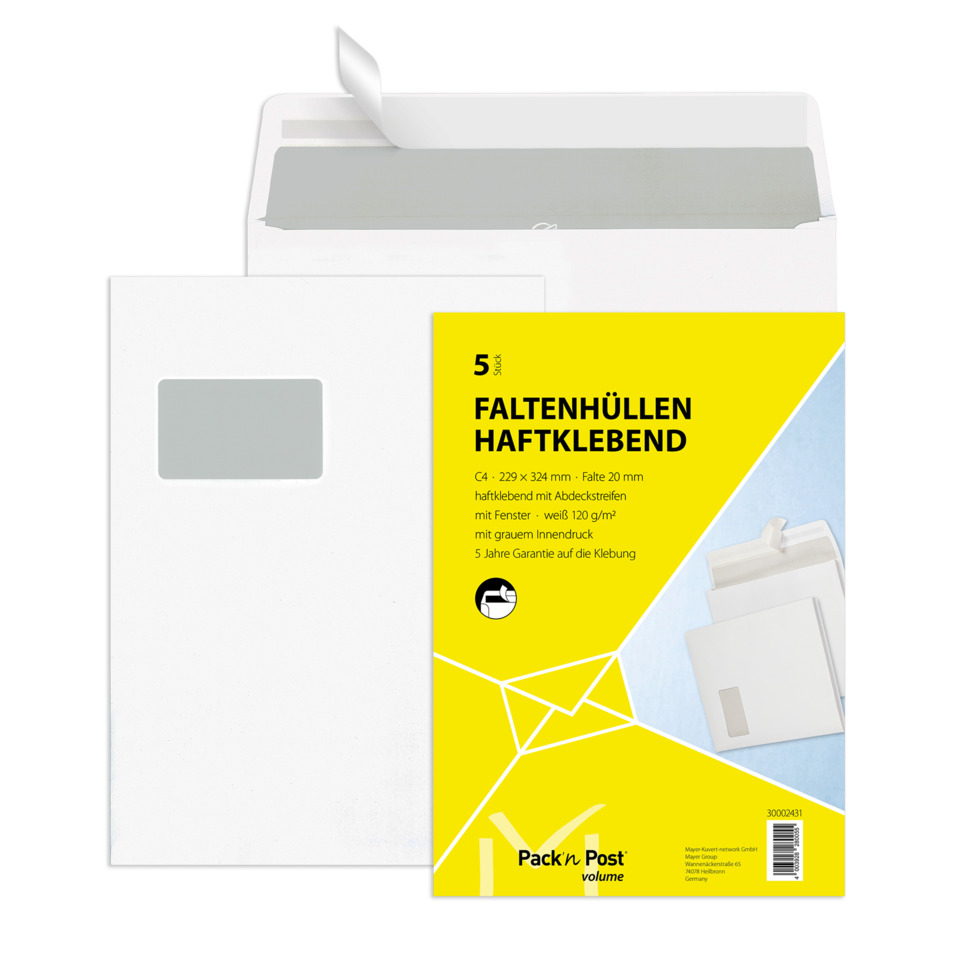 Faltenhüllen, haftklebend, Packpapier, Umschlag, Klebepapier