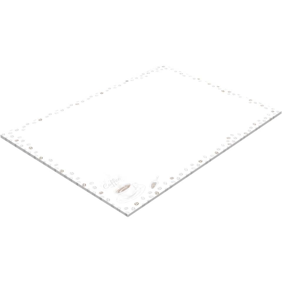 Kochunterlage, Küchenunterlage, Kaffeebild, Papierbrett-Design, Küchentischunterlage