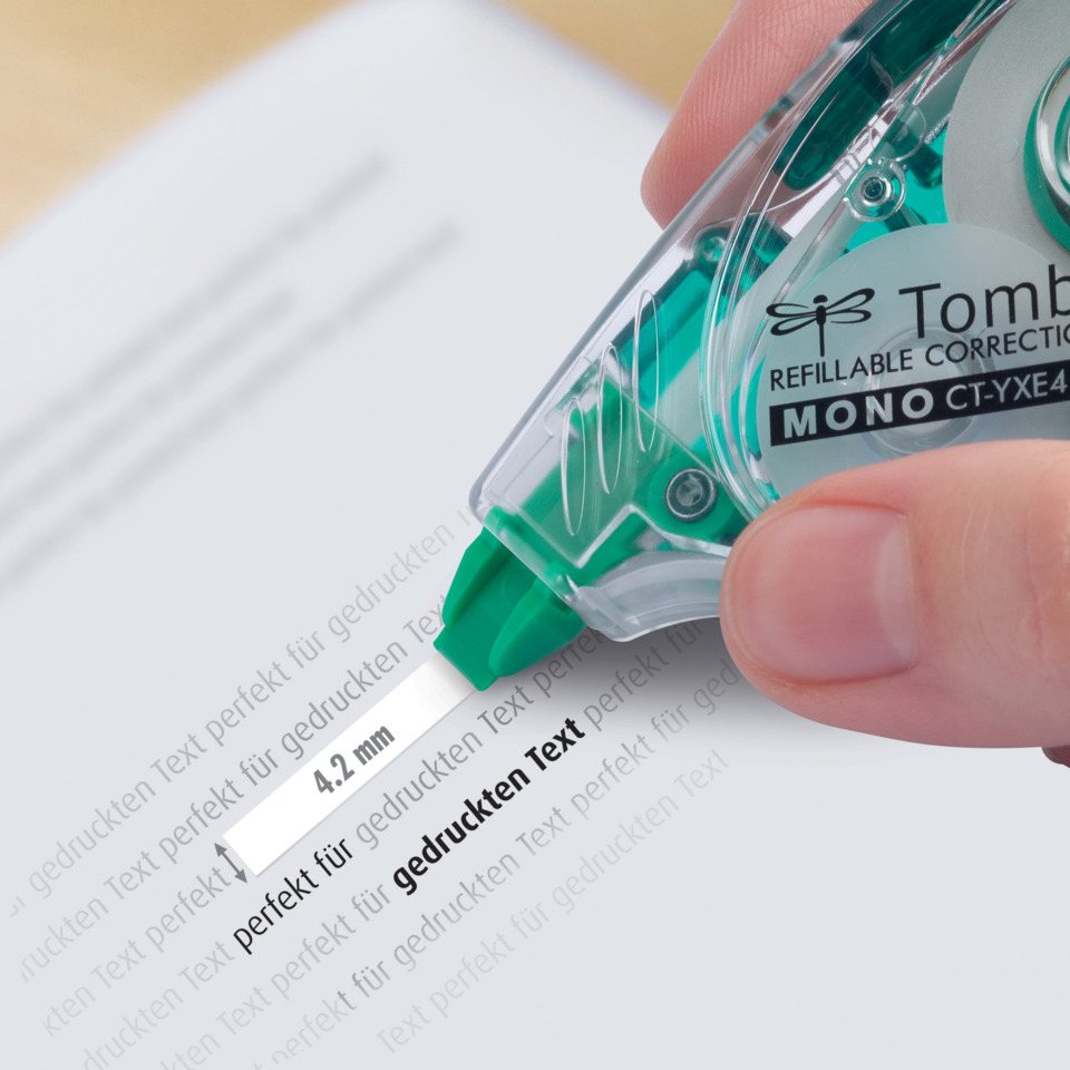Korrekturspender, Tintenroller, Schneidemarker, Grüner Spitzer, Beschriftungstape?