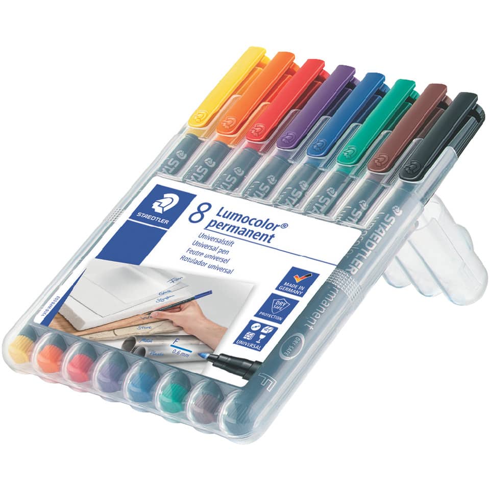 8er-Set, Lumocolor, Permanent, Marker-Stifte, Textmarker