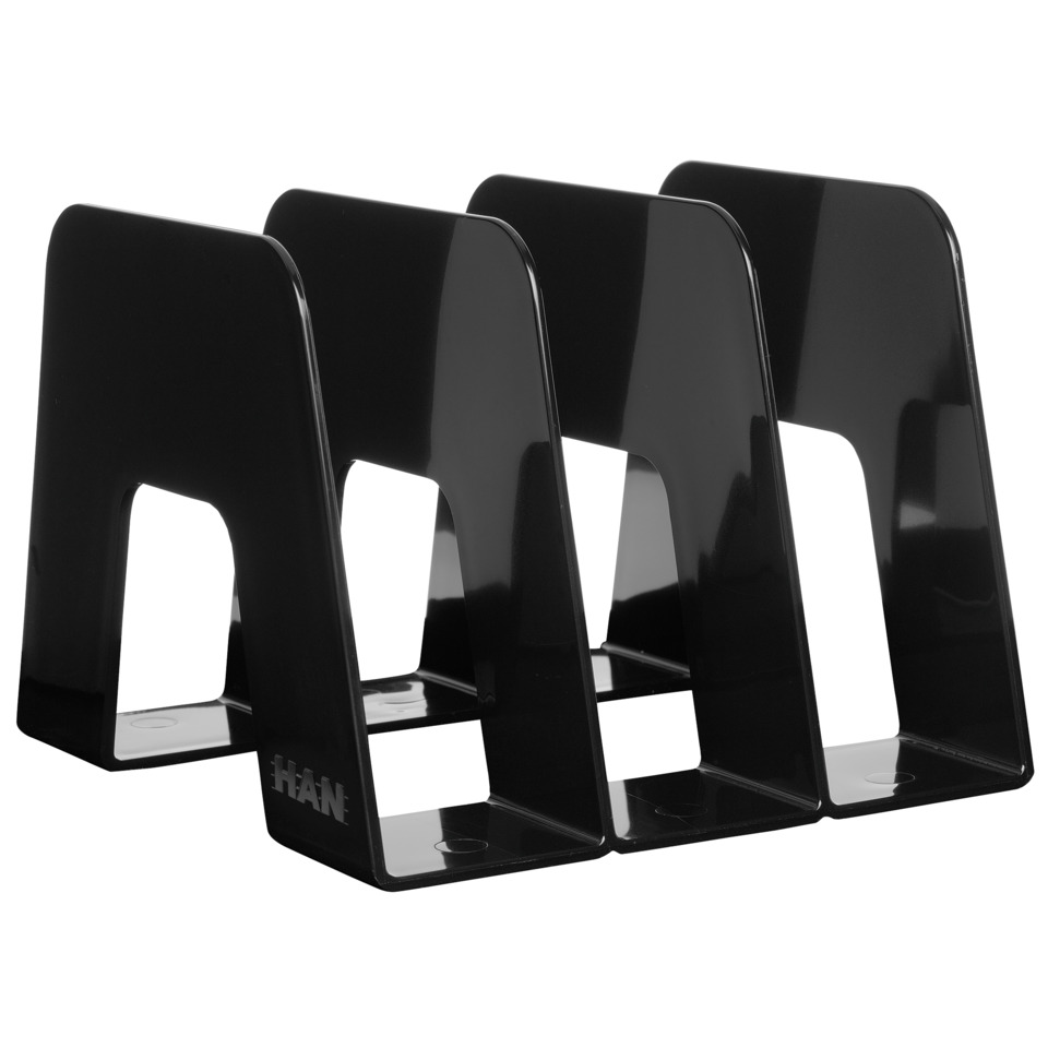 Magazine rack, Shelf spacer, Schwarz, Metall, VierfacherStänder
