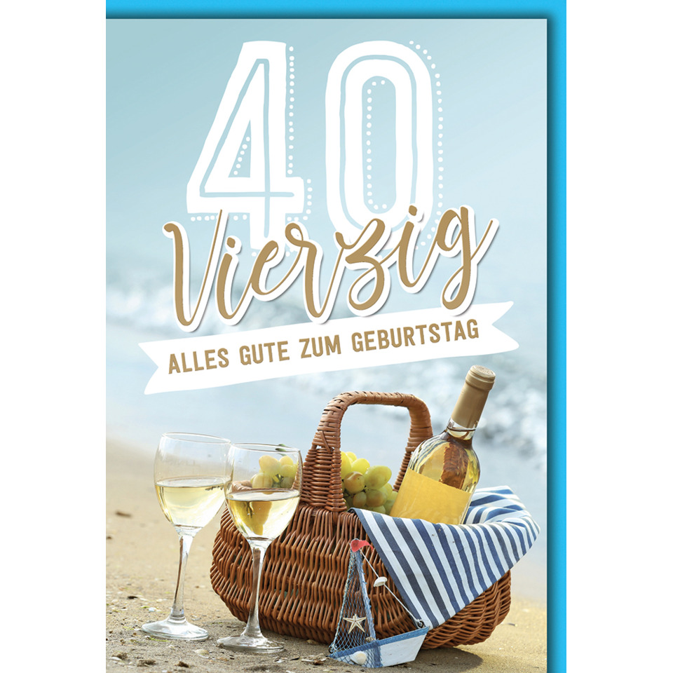 Geburtstag, 40. Geburtstag, Dekoration, Sommer, Weinkorb