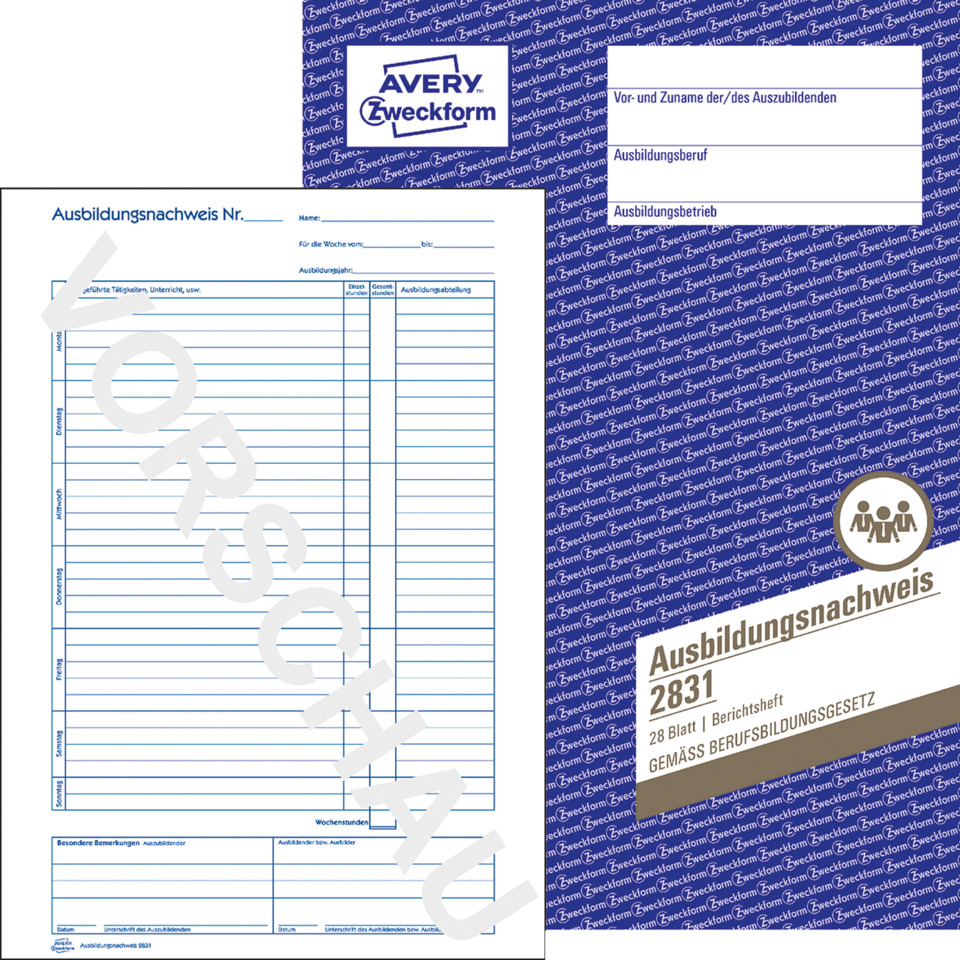 Ausbildungsnachweis, Ausbildung, Blaue Broschüre, Formular, Dokument, Ausbildungsvertrag, Formulare, Schulungsnachweis, Berufsbildungsgesetz, Unterlagen