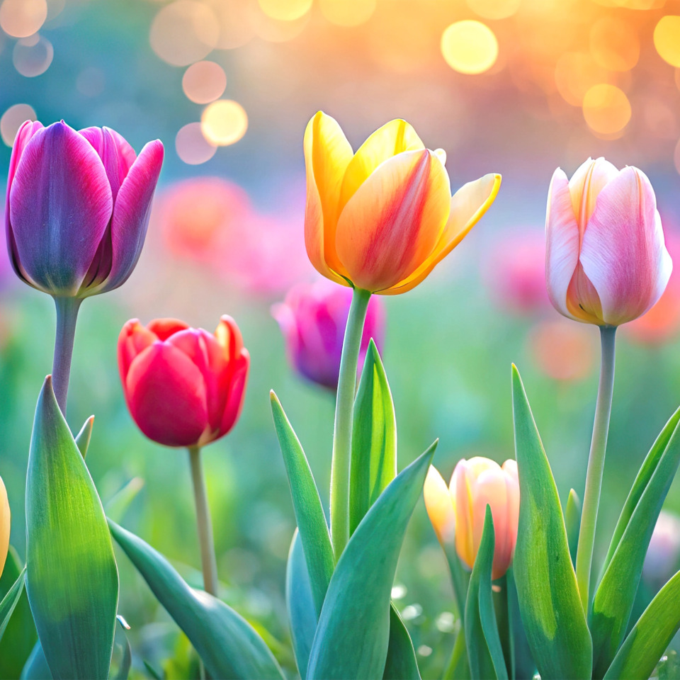 tulip, blume, gartenpflanze, bunt, blüten