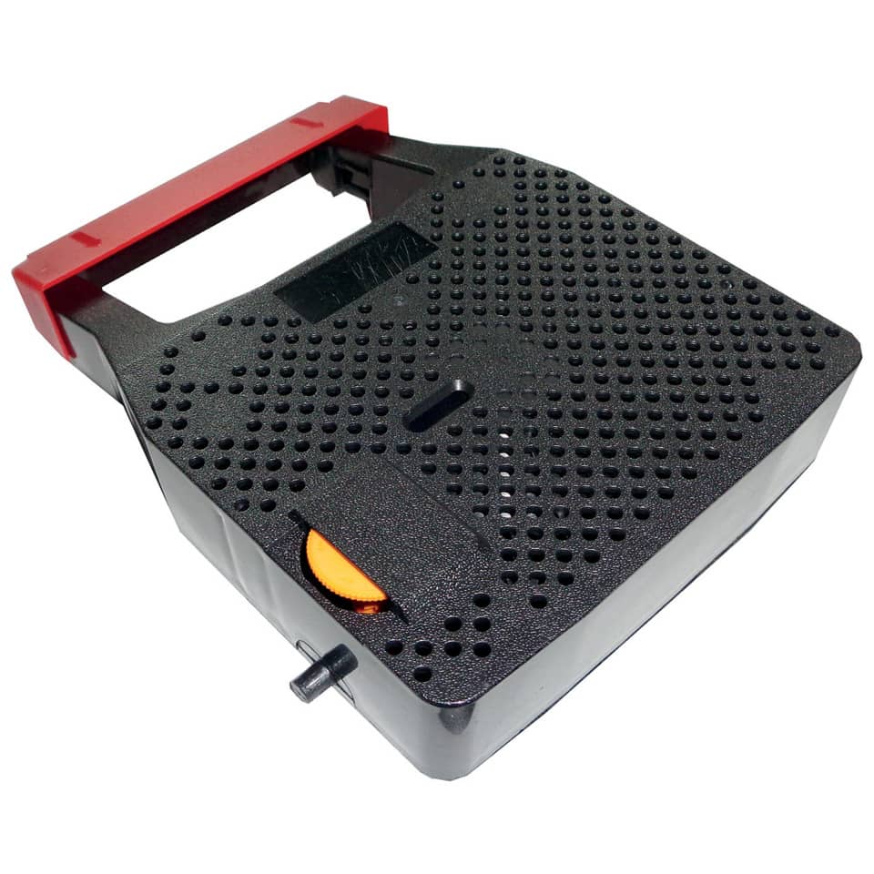 Perforierte Platte, Handgerät, orange Knopf, schwarzes Kunststoff, kompakte Gehäuse