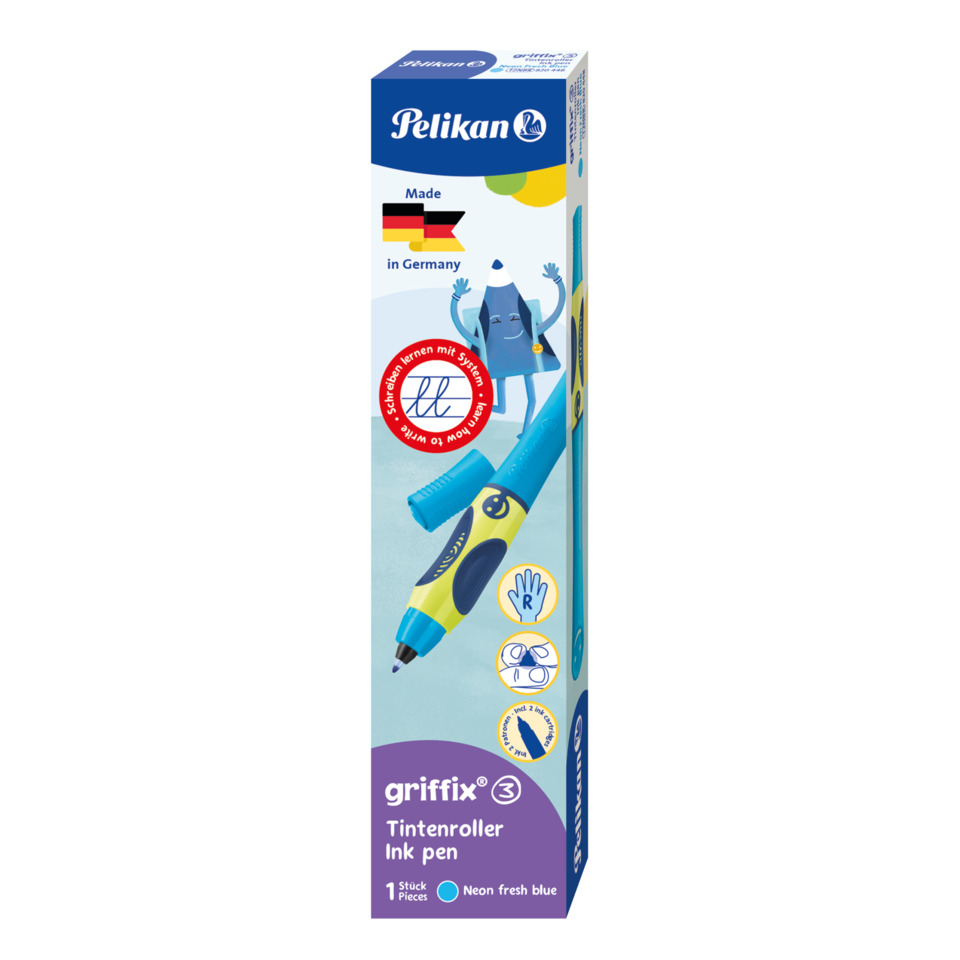 Tintenroller, Kugelschreiber, Neonblau, Griffix, Kugelschreiber