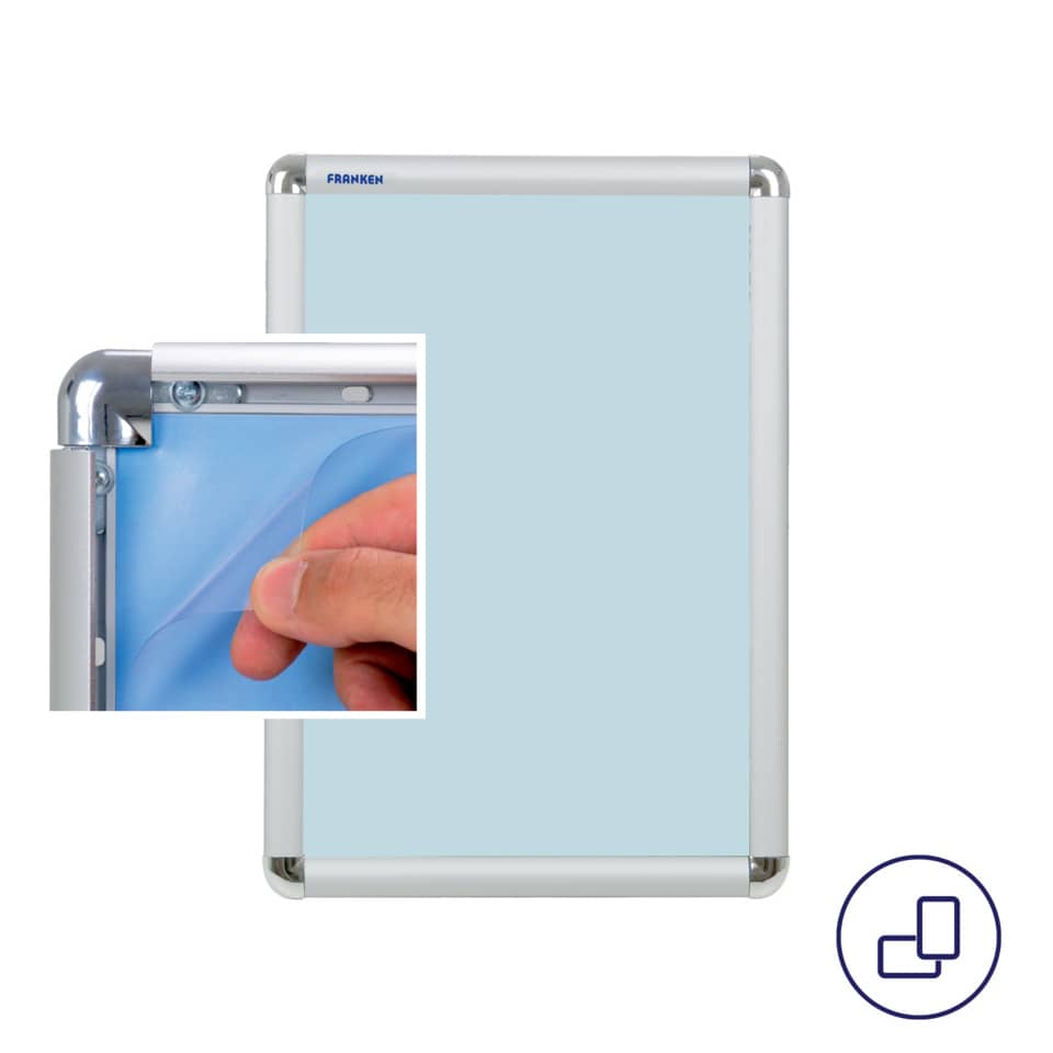 Whiteboard, Magnetrahmen, löschbare Oberfläche, Aluminiumrahmen, blaue Schreibfläche